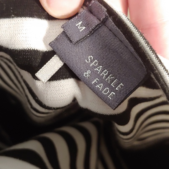 Sparkle & Fade black and white peplum dress M - Picture 3 of 3